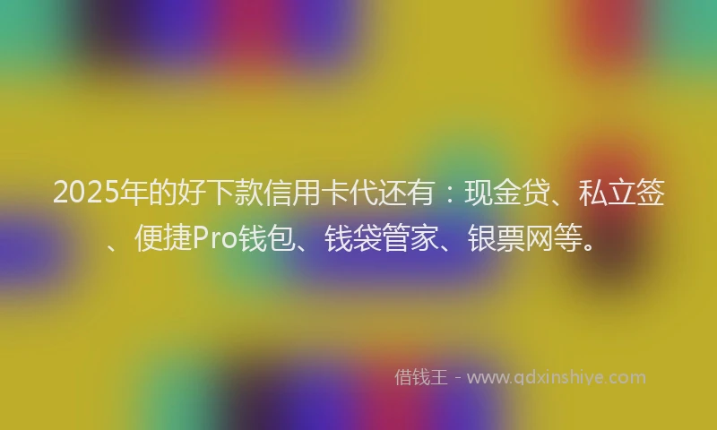 2025年的好下款信用卡代还有：现金贷、私立签、便捷Pro钱包、钱袋管家、银票网等。