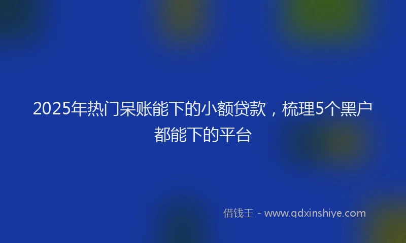 2025年热门呆账能下的小额贷款，梳理5个黑户都能下的平台
