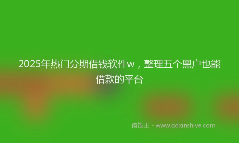 2025年热门分期借钱软件w，整理五个黑户也能借款的平台