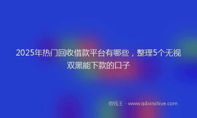 2025年热门回收借款平台有哪些，整理5个无视双黑能下款的口子