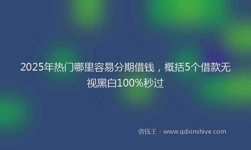 2025年热门哪里容易分期借钱，概括5个借款无视黑白100%秒过
