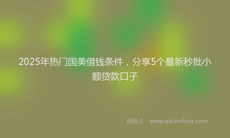 2025年热门国美借钱条件，分享5个最新秒批小额贷款口子