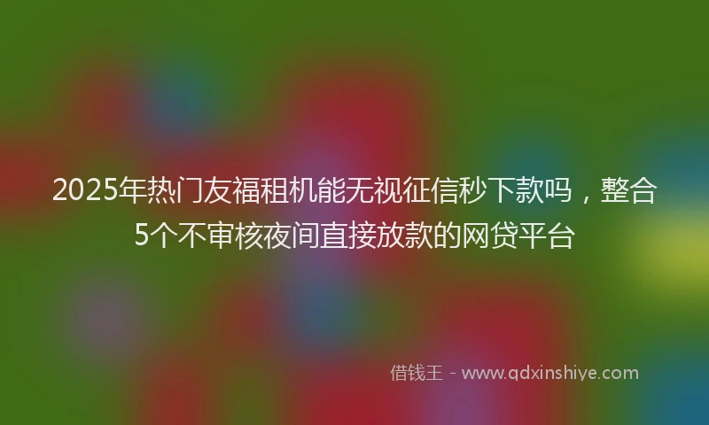 2025年热门友福租机能无视征信秒下款吗，整合5个不审核夜间直接放款的网贷平台