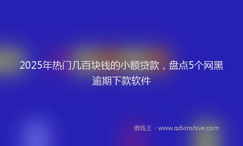 2025年热门几百块钱的小额贷款，盘点5个网黑逾期下款软件