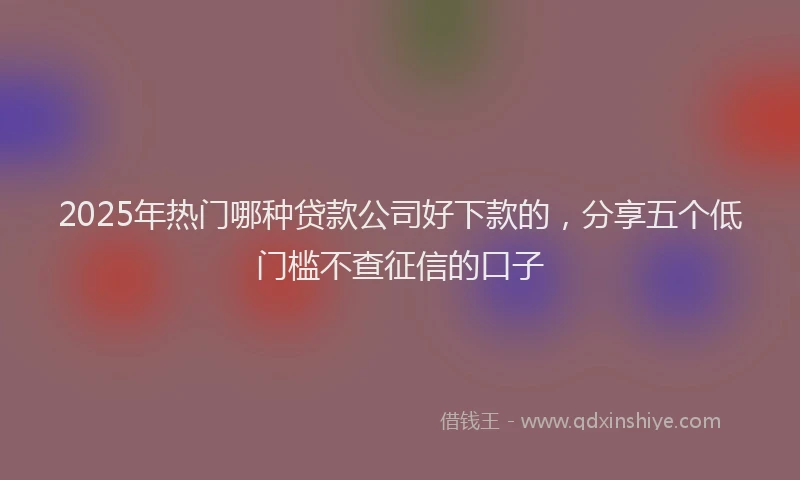 2025年热门哪种贷款公司好下款的，分享五个低门槛不查征信的口子