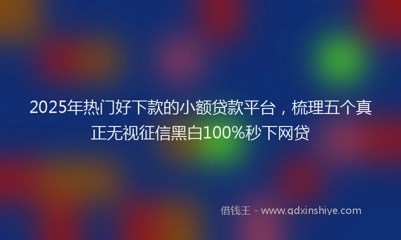2025年热门好下款的小额贷款平台，梳理五个真正无视征信黑白100%秒下网贷