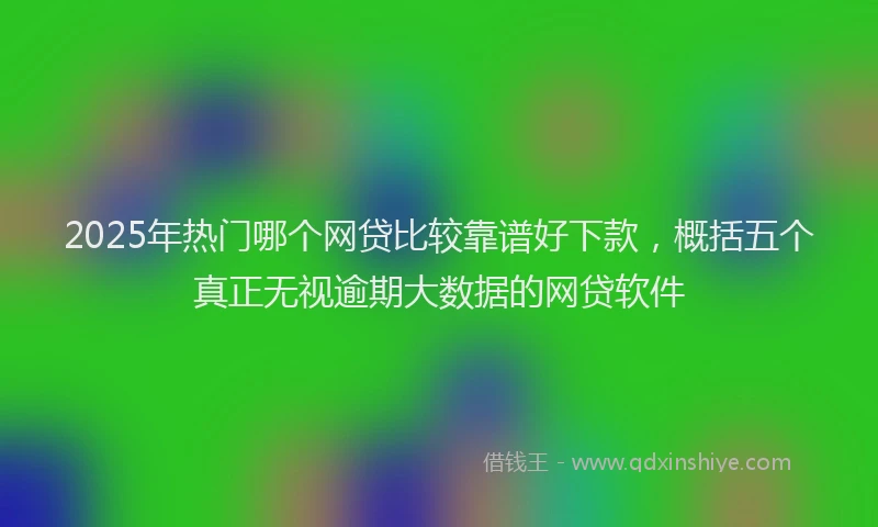 2025年热门哪个网贷比较靠谱好下款，概括五个真正无视逾期大数据的网贷软件