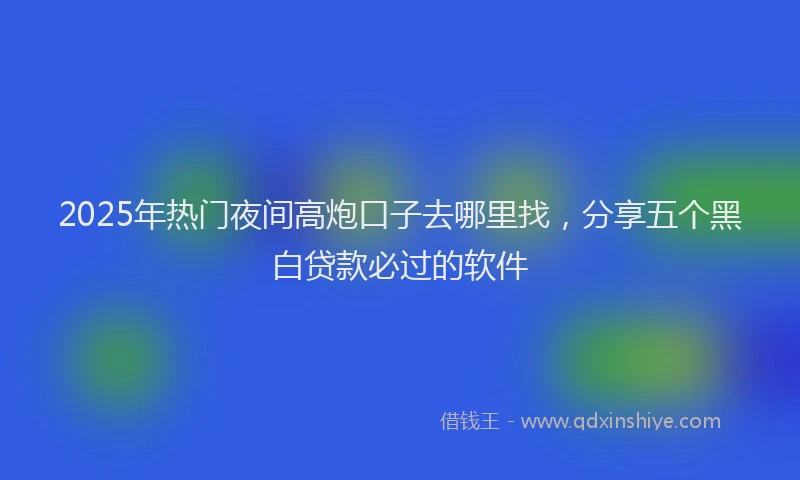 2025年热门夜间高炮口子去哪里找，分享五个黑白贷款必过的软件