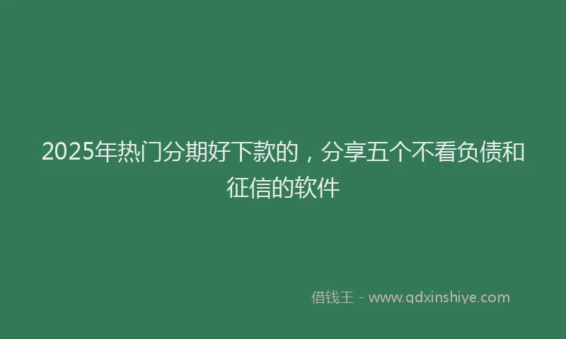 2025年热门分期好下款的，分享五个不看负债和征信的软件