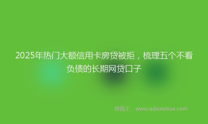 2025年热门大额信用卡房贷被拒，梳理五个不看负债的长期网贷口子