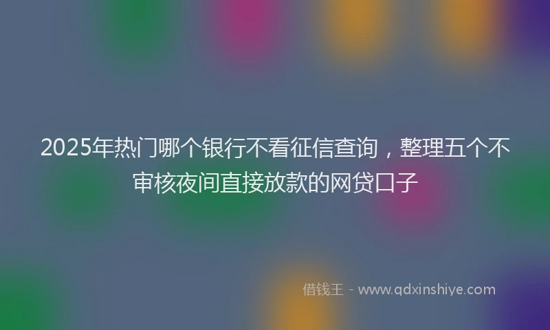 2025年热门哪个银行不看征信查询，整理五个不审核夜间直接放款的网贷口子