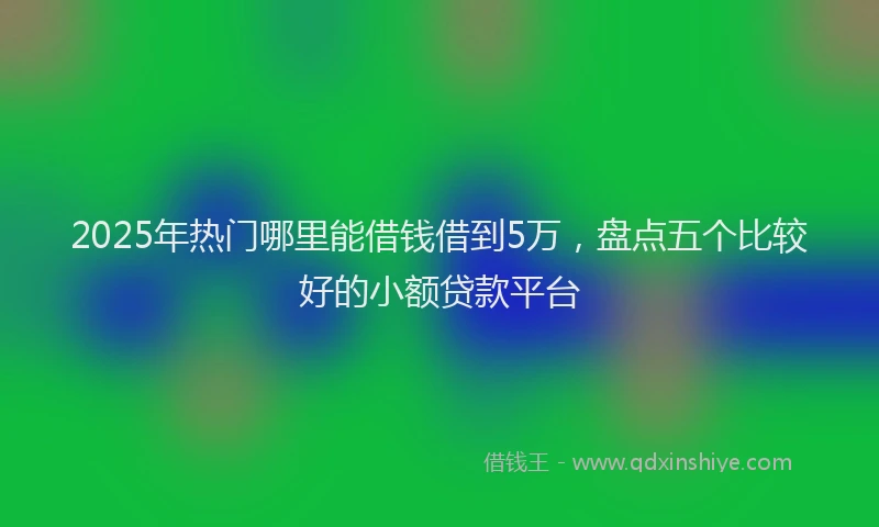 2025年热门哪里能借钱借到5万，盘点五个比较好的小额贷款平台