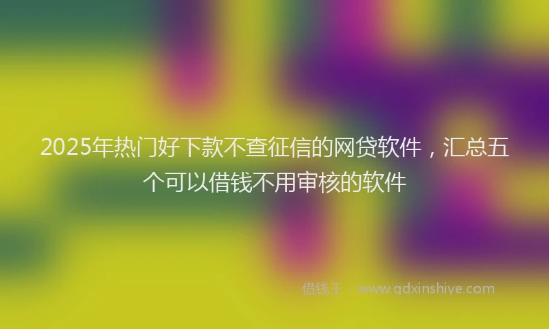 2025年热门好下款不查征信的网贷软件，汇总五个可以借钱不用审核的软件