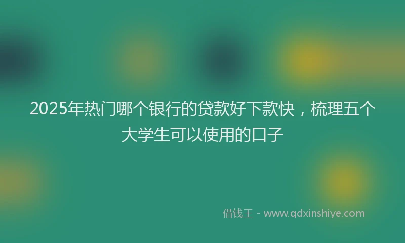 2025年热门哪个银行的贷款好下款快，梳理五个大学生可以使用的口子