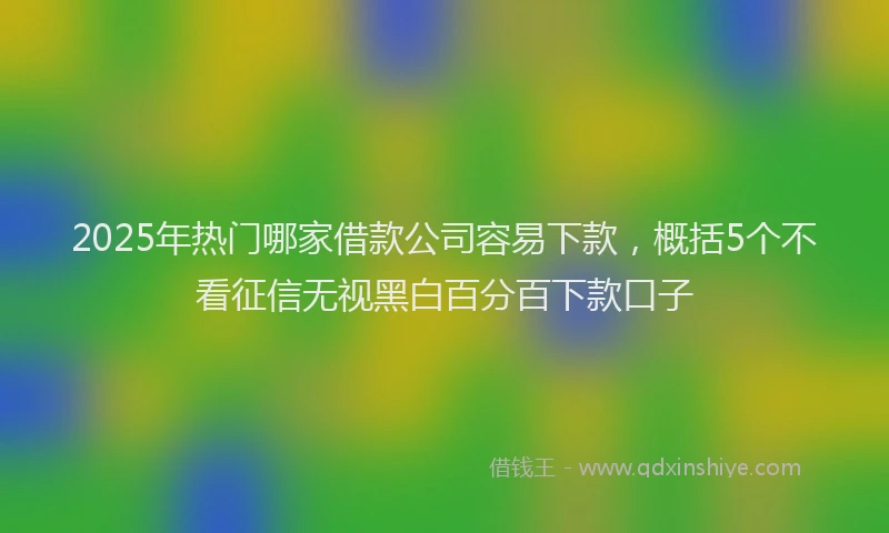 2025年热门哪家借款公司容易下款，概括5个不看征信无视黑白百分百下款口子