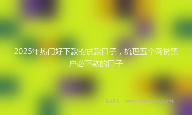 2025年热门好下款的贷款口子，梳理五个网贷黑户必下款的口子