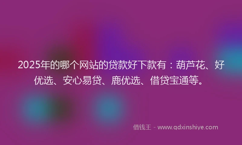 2025年的哪个网站的贷款好下款有：葫芦花、好优选、安心易贷、鹿优选、借贷宝通等。