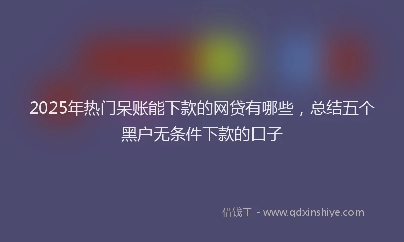 2025年热门呆账能下款的网贷有哪些，总结五个黑户无条件下款的口子