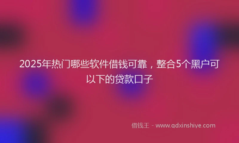 2025年热门哪些软件借钱可靠，整合5个黑户可以下的贷款口子