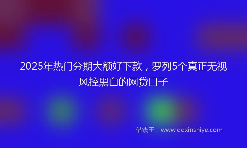 2025年热门分期大额好下款，罗列5个真正无视风控黑白的网贷口子