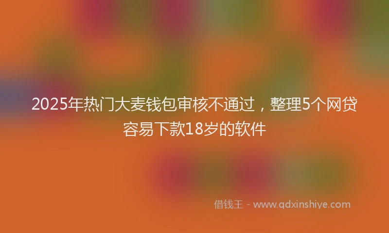 2025年热门大麦钱包审核不通过，整理5个网贷容易下款18岁的软件