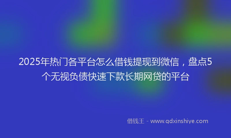 2025年热门各平台怎么借钱提现到微信，盘点5个无视负债快速下款长期网贷的平台