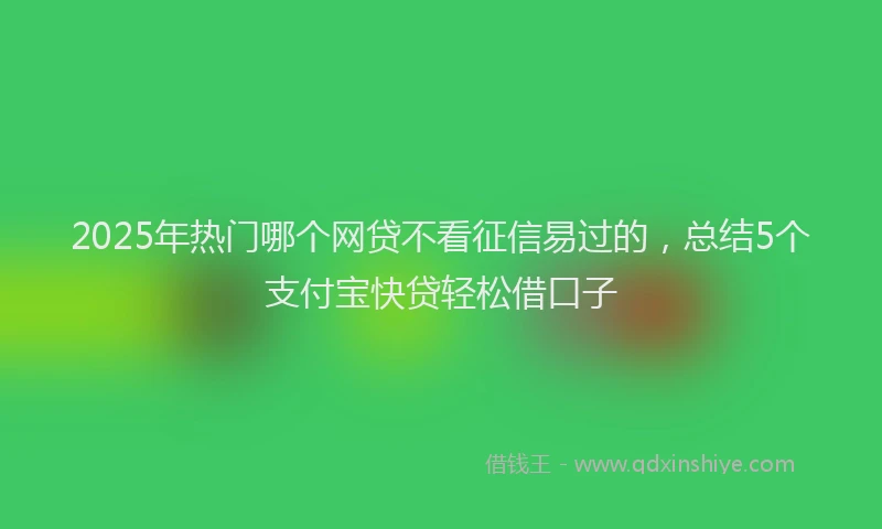2025年热门哪个网贷不看征信易过的，总结5个支付宝快贷轻松借口子