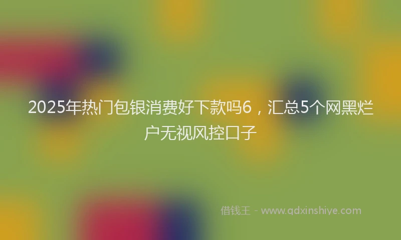2025年热门包银消费好下款吗6，汇总5个网黑烂户无视风控口子