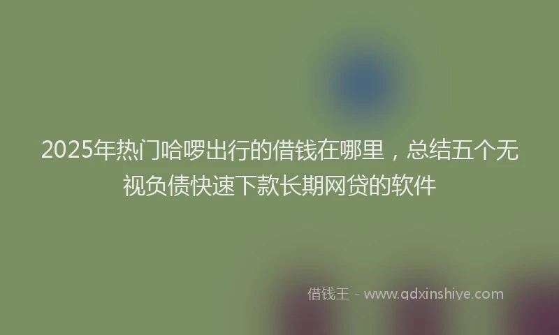 2025年热门哈啰出行的借钱在哪里，总结五个无视负债快速下款长期网贷的软件