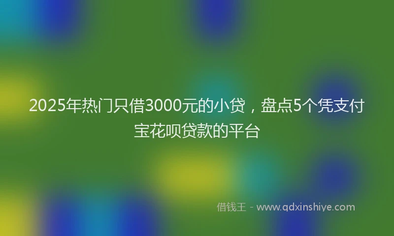 2025年热门只借3000元的小贷，盘点5个凭支付宝花呗贷款的平台