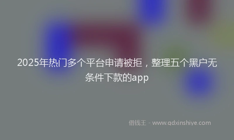 2025年热门多个平台申请被拒，整理五个黑户无条件下款的app