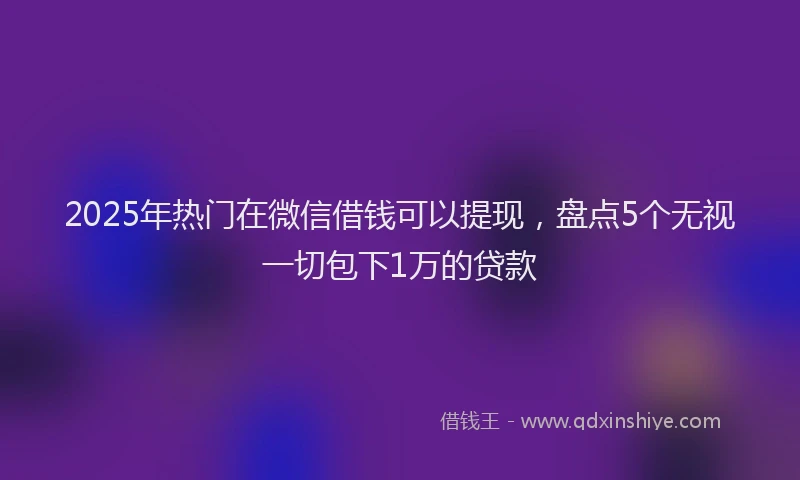 2025年热门在微信借钱可以提现，盘点5个无视一切包下1万的贷款