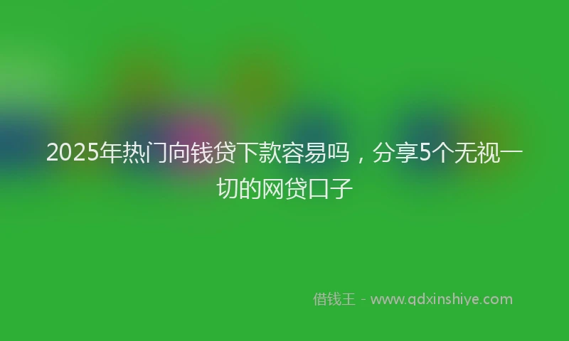 2025年热门向钱贷下款容易吗，分享5个无视一切的网贷口子