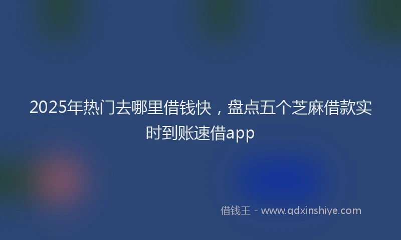 2025年热门去哪里借钱快，盘点五个芝麻借款实时到账速借app