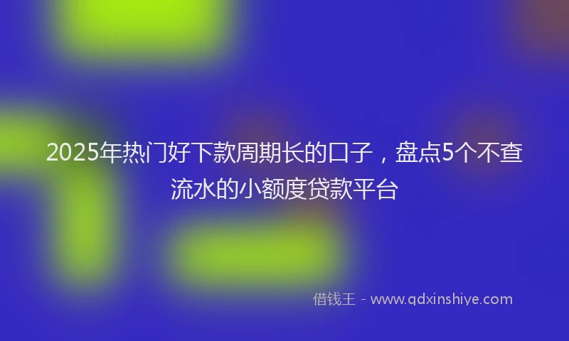 2025年热门好下款周期长的口子，盘点5个不查流水的小额度贷款平台