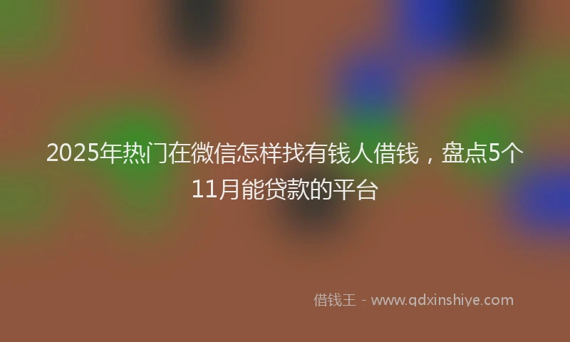 2025年热门在微信怎样找有钱人借钱，盘点5个11月能贷款的平台