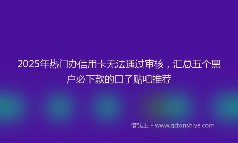 2025年热门办信用卡无法通过审核，汇总五个黑户必下款的口子贴吧推荐