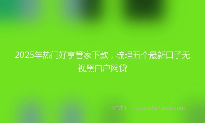 2025年热门好享管家下款，梳理五个最新口子无视黑白户网贷