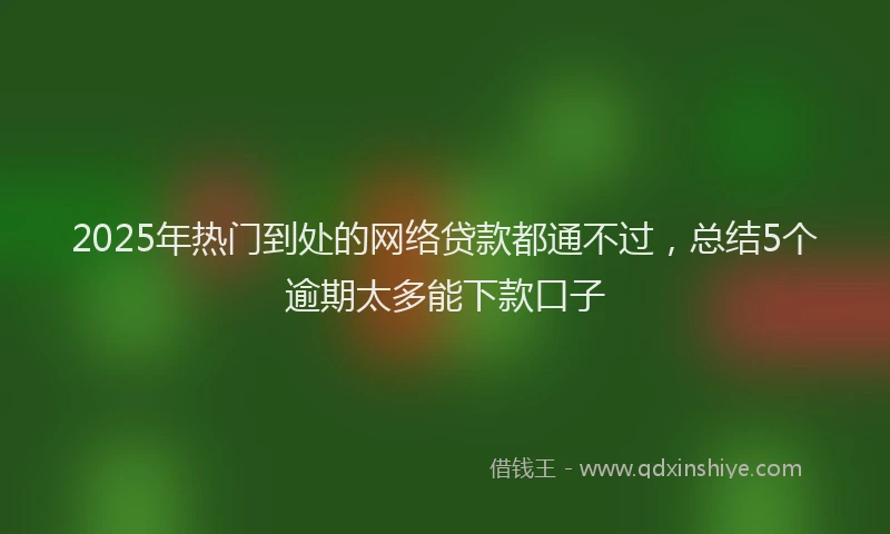 2025年热门到处的网络贷款都通不过，总结5个逾期太多能下款口子