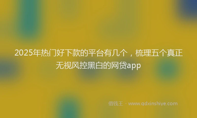 2025年热门好下款的平台有几个，梳理五个真正无视风控黑白的网贷app