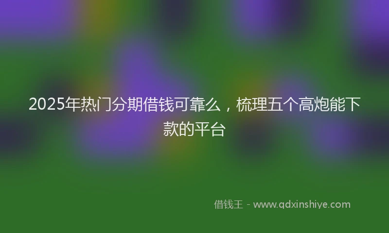 2025年热门分期借钱可靠么，梳理五个高炮能下款的平台
