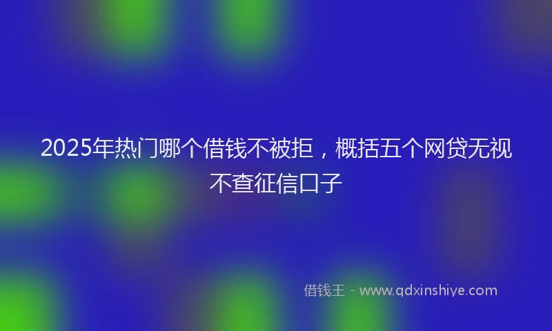 2025年热门哪个借钱不被拒，概括五个网贷无视不查征信口子