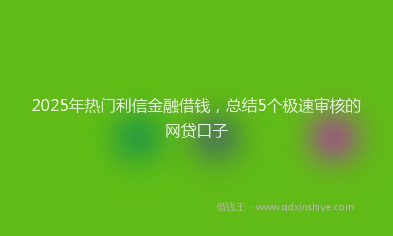2025年热门利信金融借钱，总结5个极速审核的网贷口子