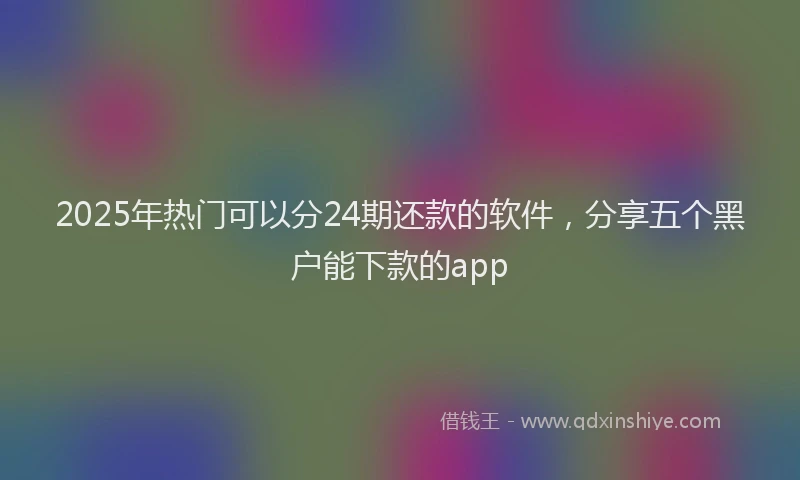 2025年热门可以分24期还款的软件，分享五个黑户能下款的app