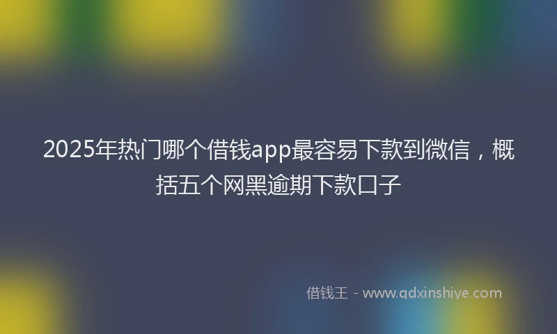 2025年热门哪个借钱app最容易下款到微信，概括五个网黑逾期下款口子