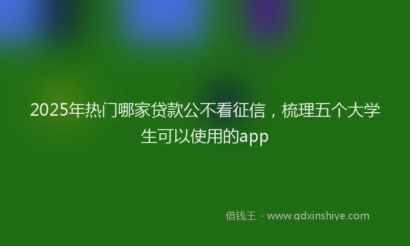 2025年热门哪家贷款公不看征信，梳理五个大学生可以使用的app