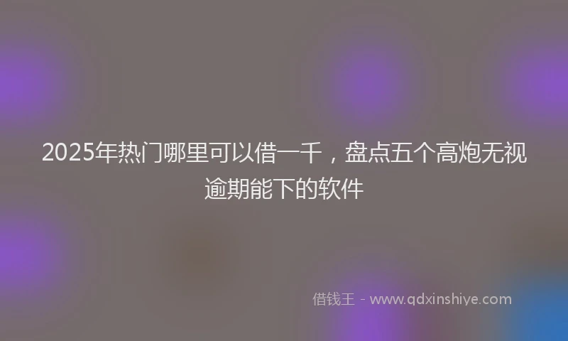 2025年热门哪里可以借一千，盘点五个高炮无视逾期能下的软件