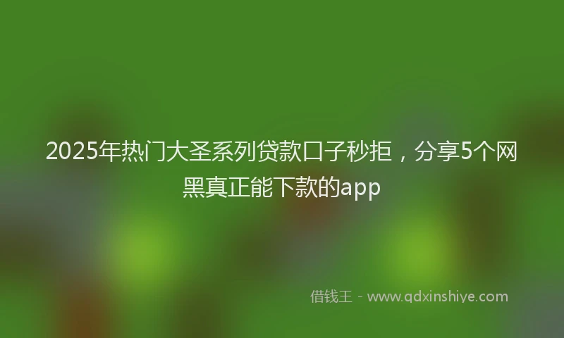 2025年热门大圣系列贷款口子秒拒，分享5个网黑真正能下款的app