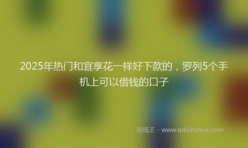 2025年热门和宜享花一样好下款的，罗列5个手机上可以借钱的口子