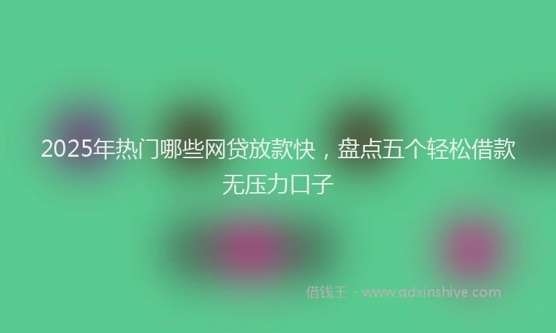 2025年热门哪些网贷放款快，盘点五个轻松借款无压力口子
